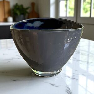 Canpol Smoky Gray Cased Art Glass Vase | Made In Poland 7.75”x 5”